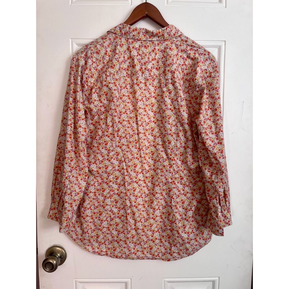 Sandra Ingrish 100% cotton floral button down XL spring summer - Picture 2 of 3